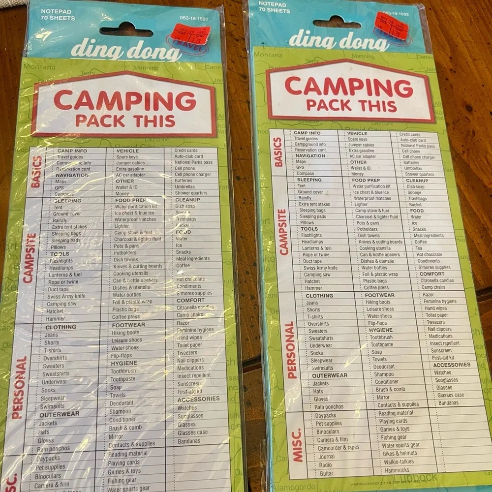 Ding Dong Camping Pack This Notepads - 2 Pack 140 sheets